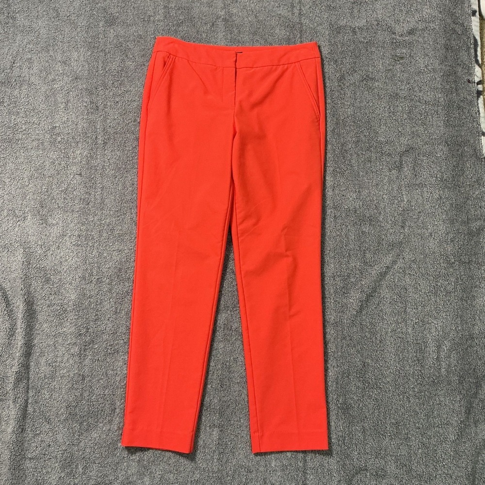 Worthington Modern Fit Dress Pants Womens 4 Coral Orange Straight Leg Trousers